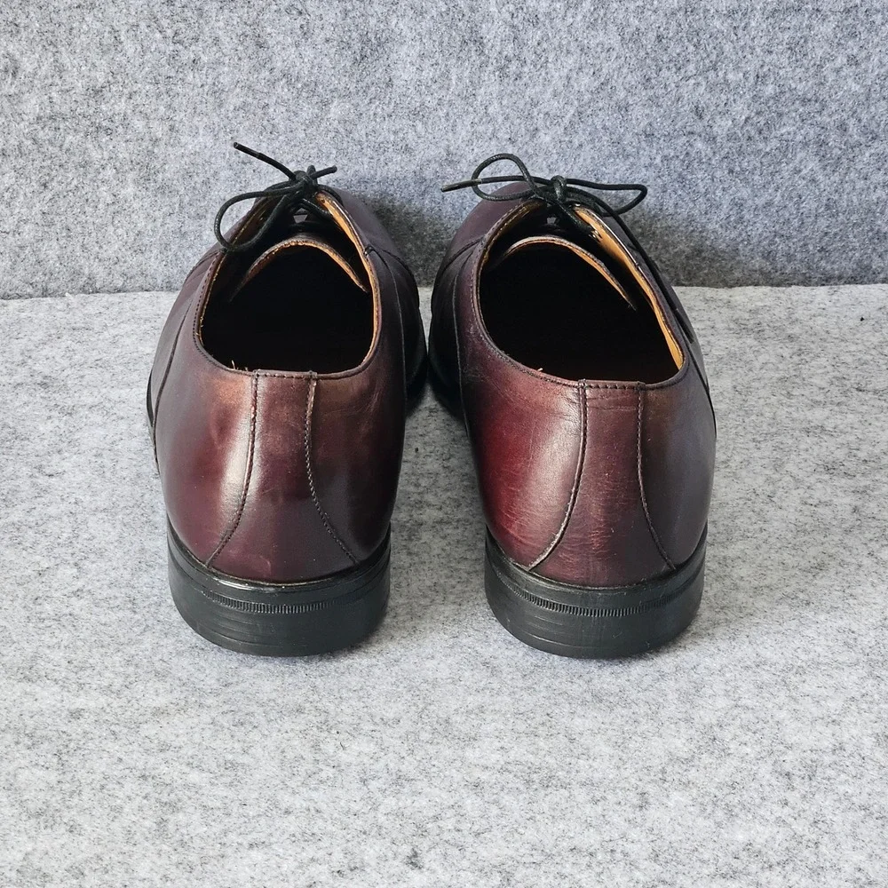 Florsheim Comfortech Mens Burgundy Leather Cap Toe Oxford Dress Shoes